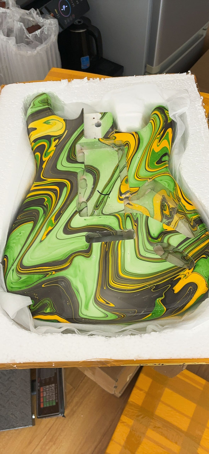 One-of-a-Kind Hand-Swirled ST Style Electric Guitar Body (HST-004)