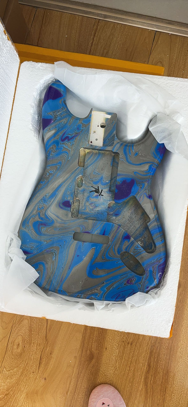 One-of-a-Kind Hand-Swirled ST Style Electric Guitar Body (HST-005)