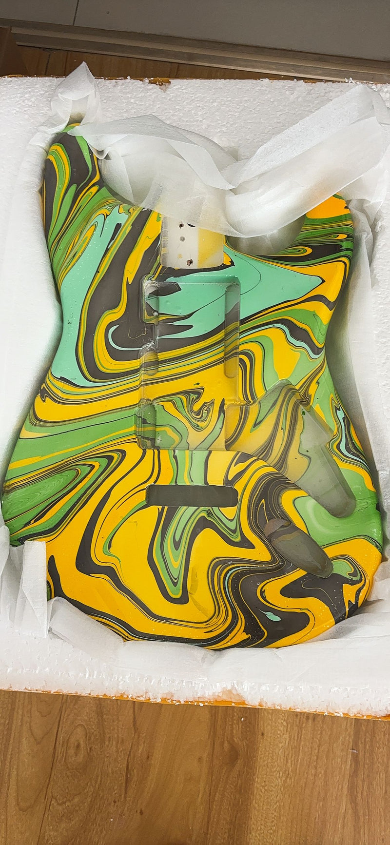 One-of-a-Kind Hand-Swirled ST Style Electric Guitar Body (HST-006)