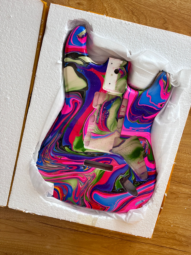 One-of-a-Kind Hand-Swirled ST Style Electric Guitar Body (HST-007)