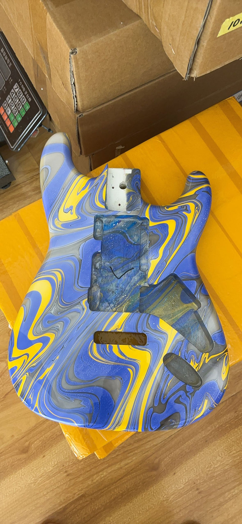 One-of-a-Kind Hand-Swirled ST Style Electric Guitar Body (HST-008)