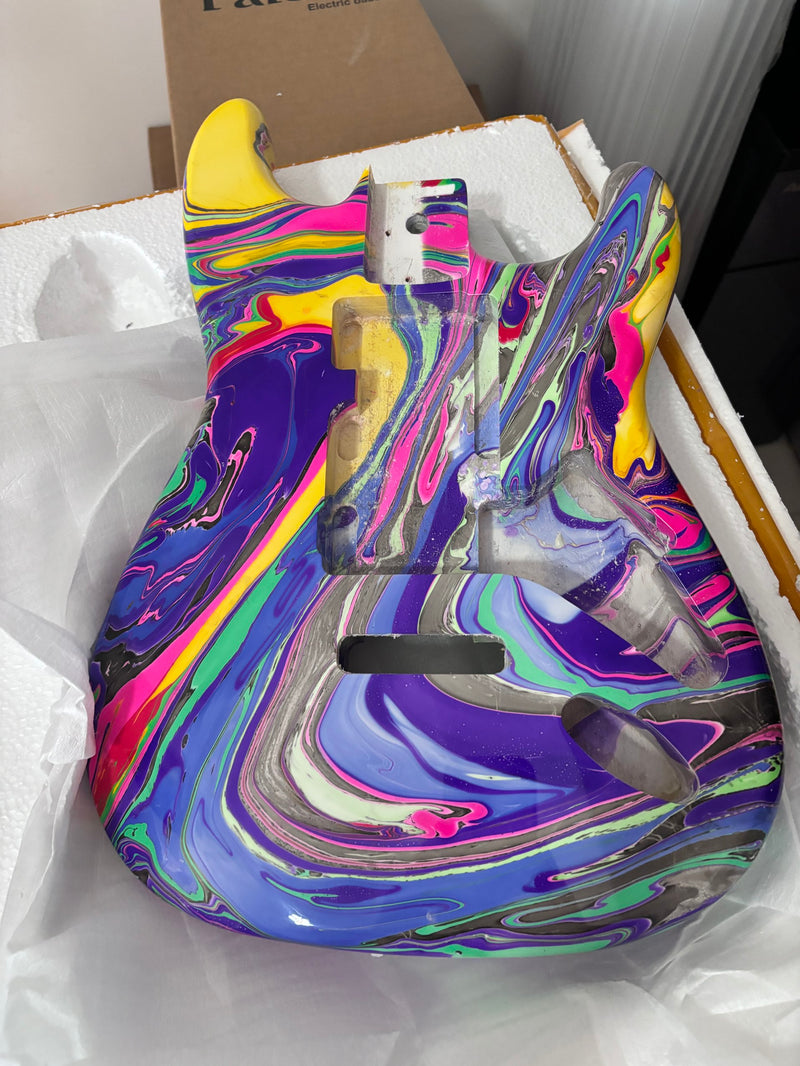 One-of-a-Kind Hand-Swirled ST Style Electric Guitar Body (HST-009)