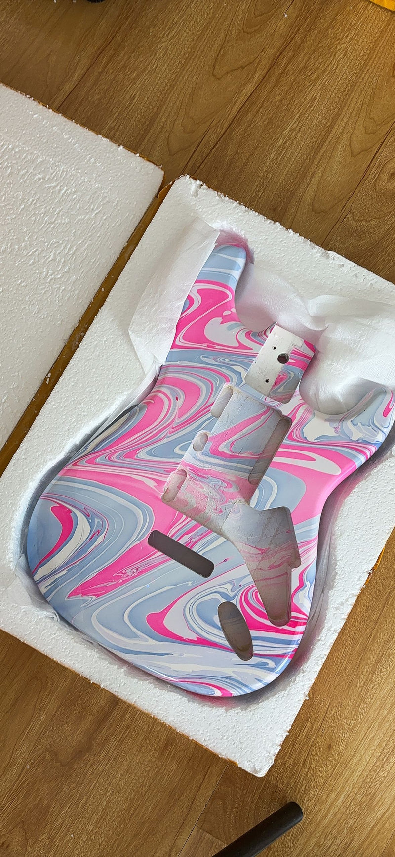 One-of-a-Kind Hand-Swirled ST Style Electric Guitar Body (HST-012)