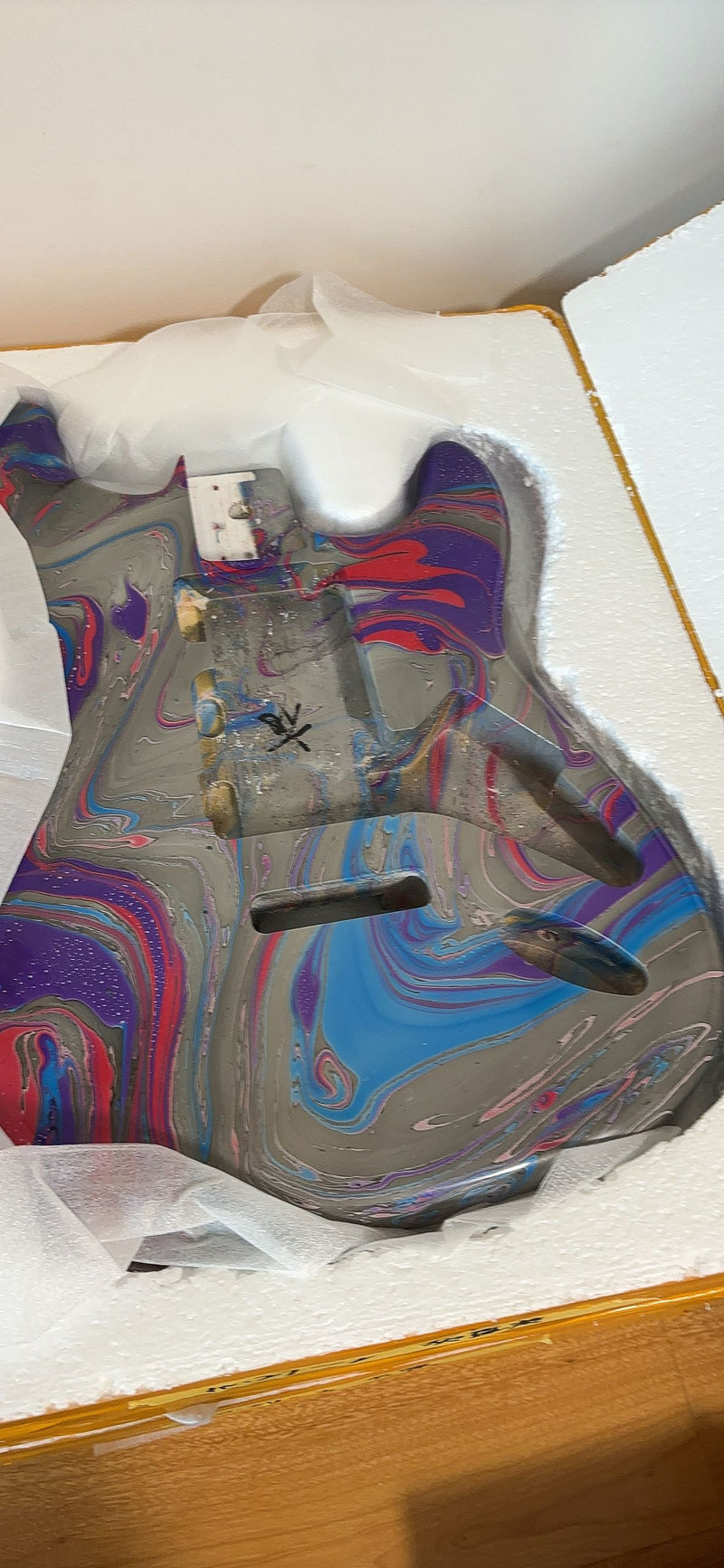 One-of-a-Kind Hand-Swirled ST Style Electric Guitar Body (HST-014)