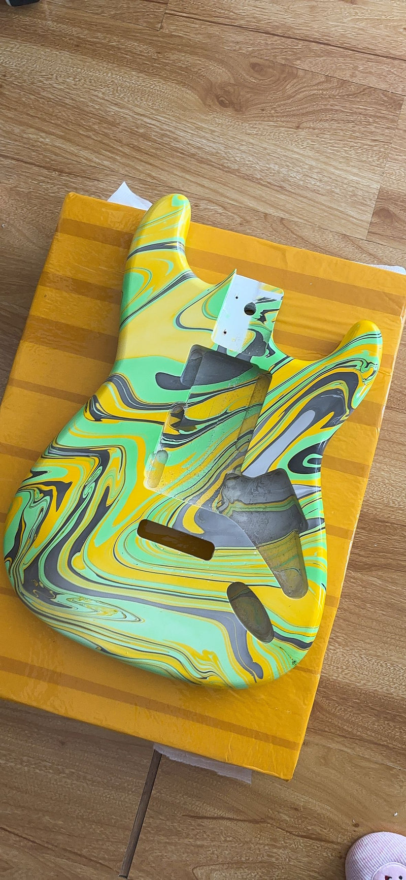 One-of-a-Kind Hand-Swirled ST Style Electric Guitar Body (HST-015)