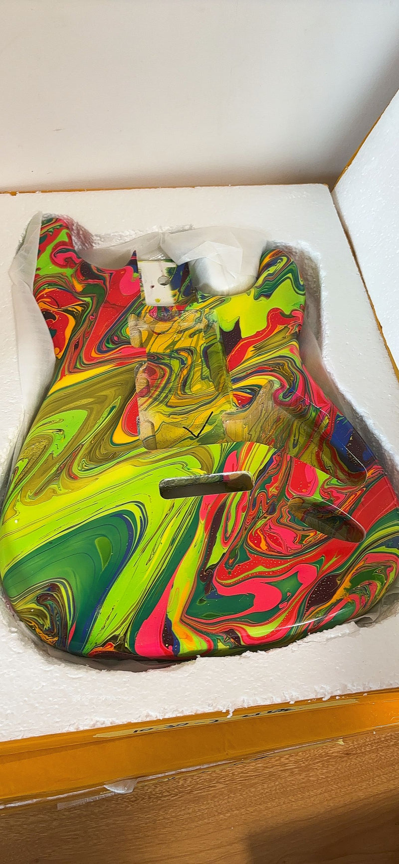 One-of-a-Kind Hand-Swirled ST Style Electric Guitar Body (HST-018)