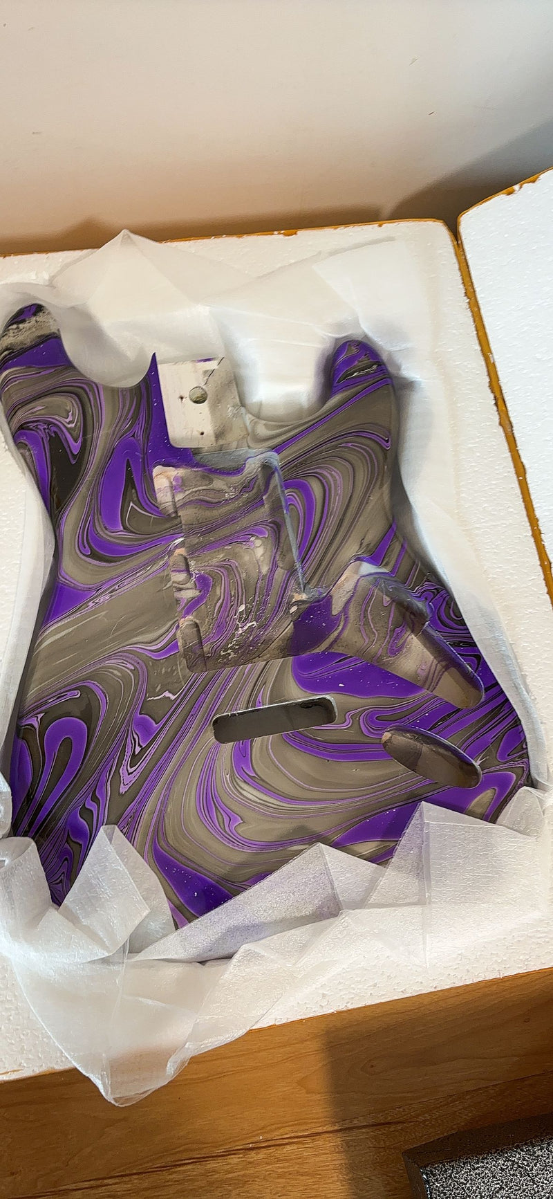 One-of-a-Kind Hand-Swirled ST Style Electric Guitar Body (HST-019)