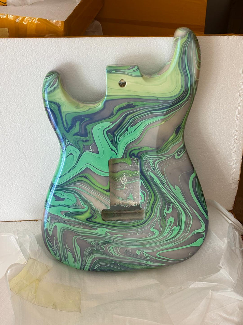One-of-a-Kind ST-Style Hand-Swirled Electric Guitar Body with Gloss Finish (HST-025)