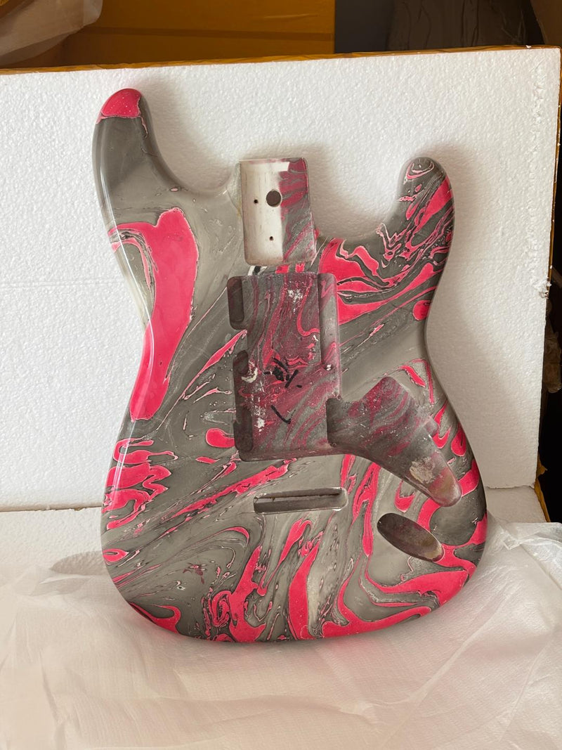 One-of-a-Kind ST-Style Hand-Swirled Electric Guitar Body with Gloss Finish (HST-026)