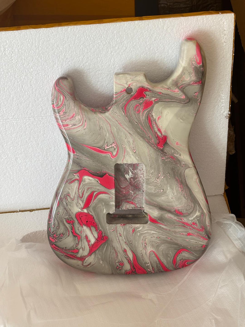 One-of-a-Kind ST-Style Hand-Swirled Electric Guitar Body with Gloss Finish (HST-026)