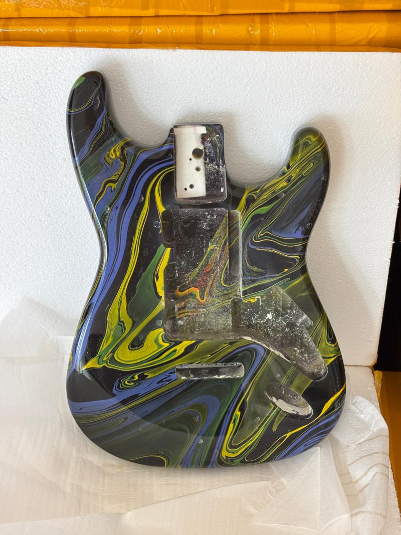 One-of-a-Kind ST-Style Hand-Swirled Electric Guitar Body with Gloss Finish (HST-028)
