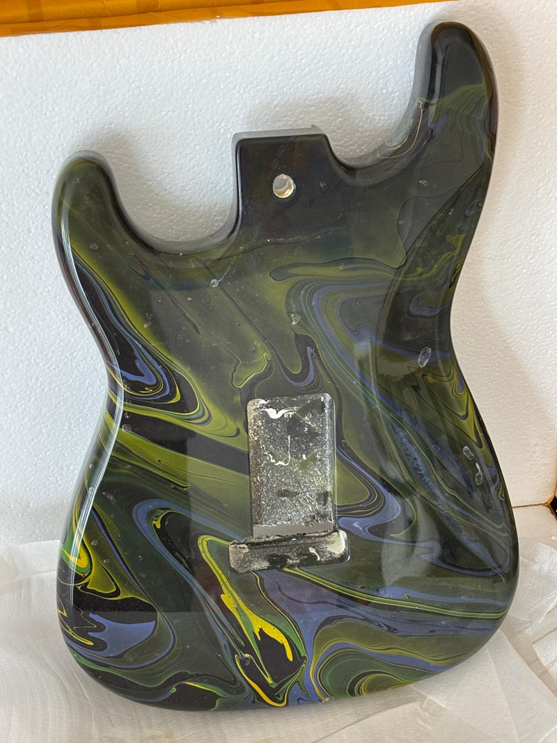 One-of-a-Kind ST-Style Hand-Swirled Electric Guitar Body with Gloss Finish (HST-028)
