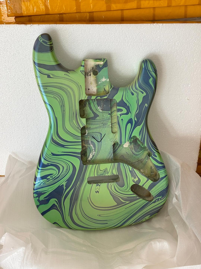 One-of-a-Kind ST-Style Hand-Swirled Electric Guitar Body with Gloss Finish (HST-029)