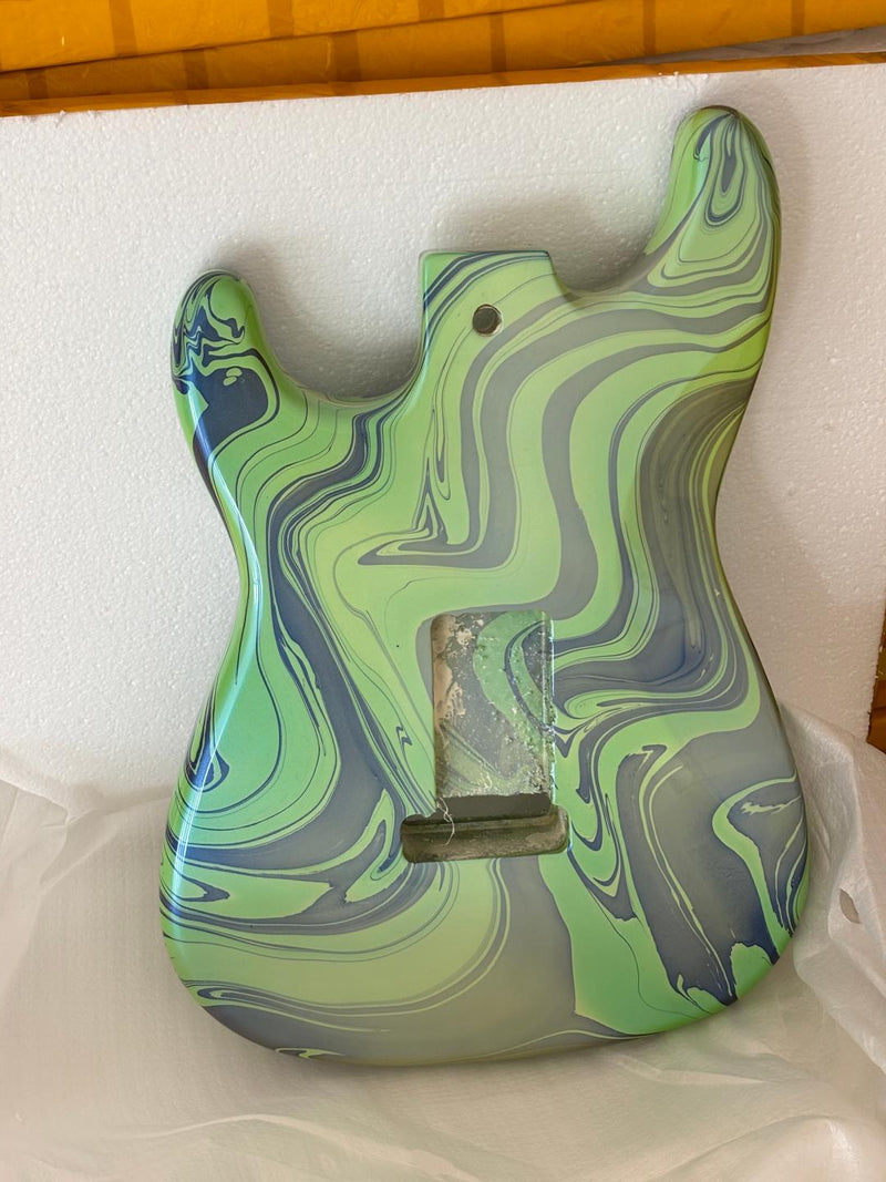 One-of-a-Kind ST-Style Hand-Swirled Electric Guitar Body with Gloss Finish (HST-029)