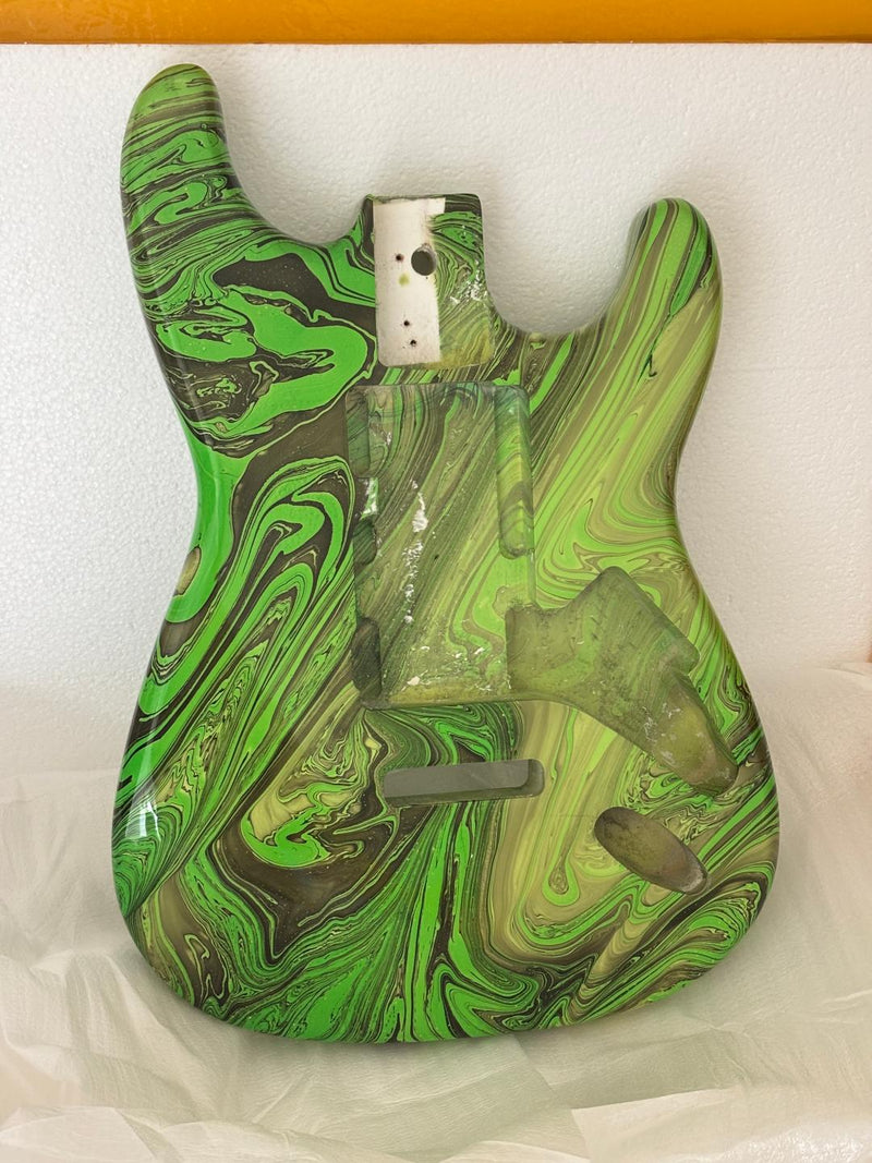 One-of-a-Kind ST-Style Hand-Swirled Pre-Finished Electric Guitar Body (HST-023)