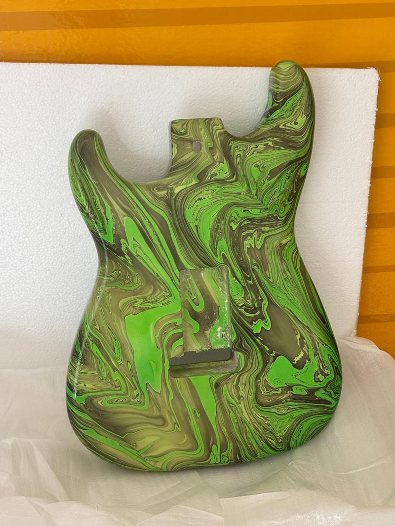 One-of-a-Kind ST-Style Hand-Swirled Pre-Finished Electric Guitar Body (HST-023)