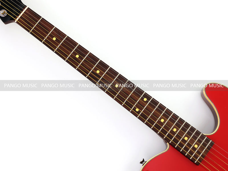 PANGO 6-String Solid Body Glossy Red Silent Acoustic-Electric Guitar (SE-501)