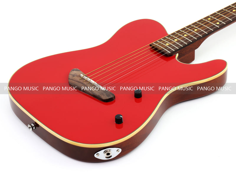 PANGO 6-String Solid Body Glossy Red Silent Acoustic-Electric Guitar (SE-501)