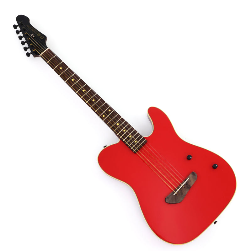 PANGO 6-String Solid Body Glossy Red Silent Acoustic-Electric Guitar (SE-503)