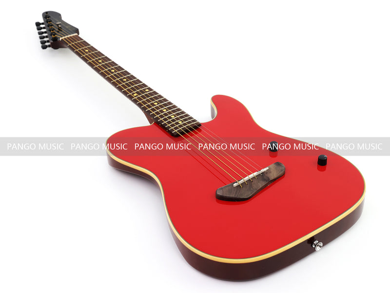 PANGO 6-String Solid Body Glossy Red Silent Acoustic-Electric Guitar (SE-503)