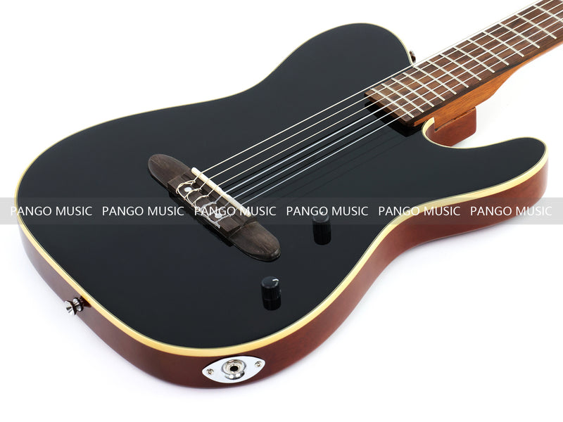 PANGO 6-String Solid Body Nylon String Silent Classical Acoustic-Electric Guitar (SE-502)