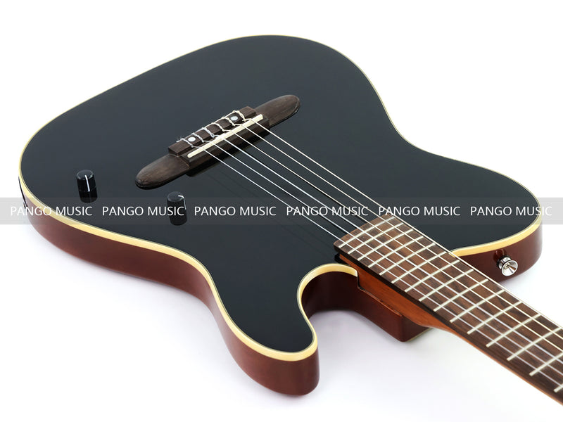PANGO 6-String Solid Body Nylon String Silent Classical Acoustic-Electric Guitar (SE-502)
