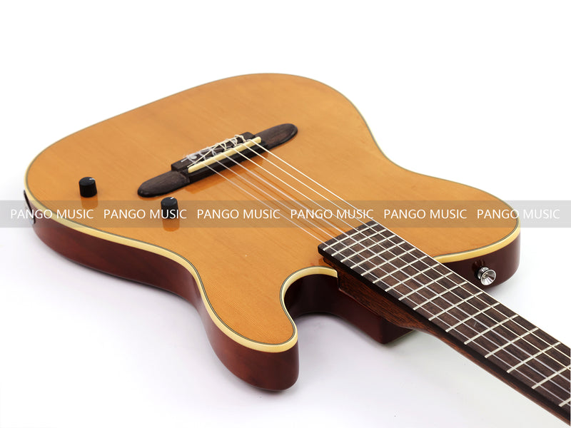 PANGO 6-String Solid Body Nylon String Silent Classical Acoustic-Electric Guitar (SE-505)