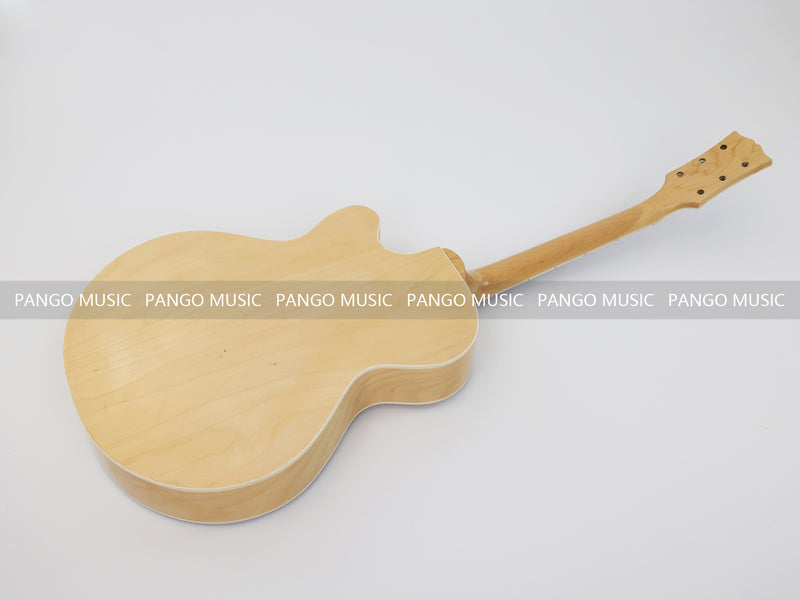 PANGO Hollow Body Electric Guitar with Burl Maple Top (ZQN0180, No Hardware)