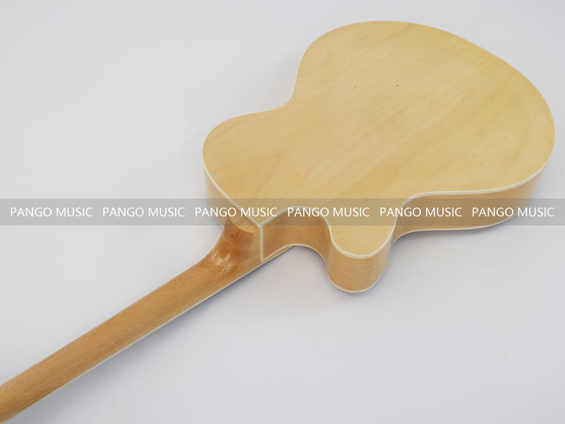 PANGO Hollow Body Electric Guitar with Burl Maple Top (ZQN0180, No Hardware)