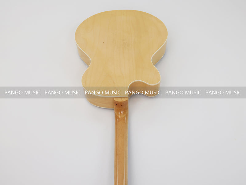 PANGO Hollow Body Electric Guitar with Burl Maple Top (ZQN0180, No Hardware)
