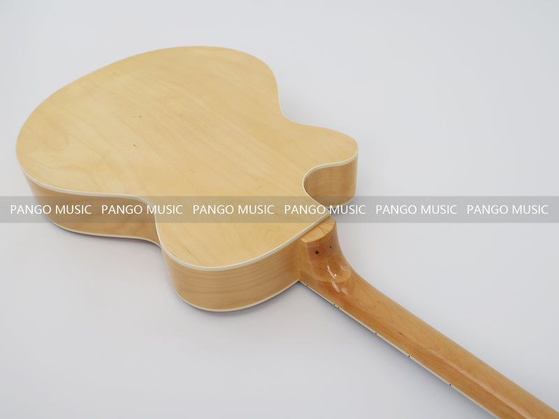 PANGO Hollow Body Electric Guitar with Burl Maple Top (ZQN0180, No Hardware)