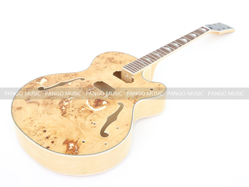 PANGO Hollow Body Electric Guitar with Burl Maple Top (ZQN0180, No Hardware)