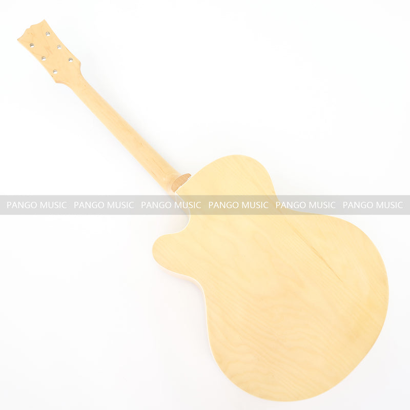PANGO Hollow Body Electric Guitar with Burl Maple Top (ZQN0180, No Hardware)