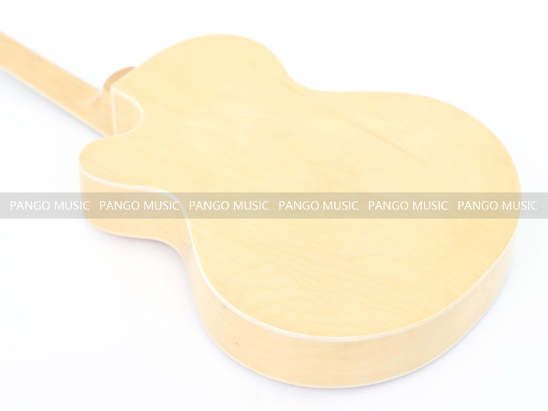 PANGO Hollow Body Electric Guitar with Burl Maple Top (ZQN0180, No Hardware)