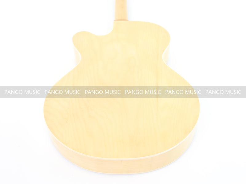 PANGO Hollow Body Electric Guitar with Burl Maple Top (ZQN0180, No Hardware)