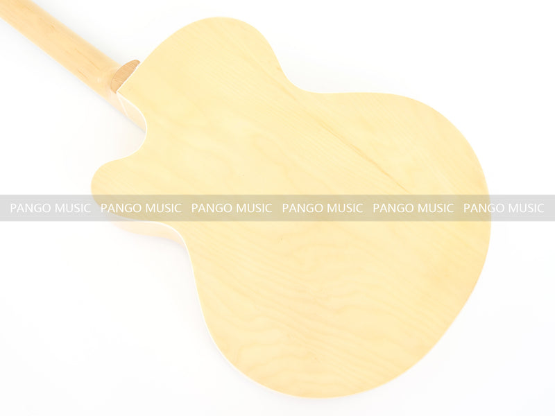 PANGO Hollow Body Electric Guitar with Burl Maple Top (ZQN0180, No Hardware)