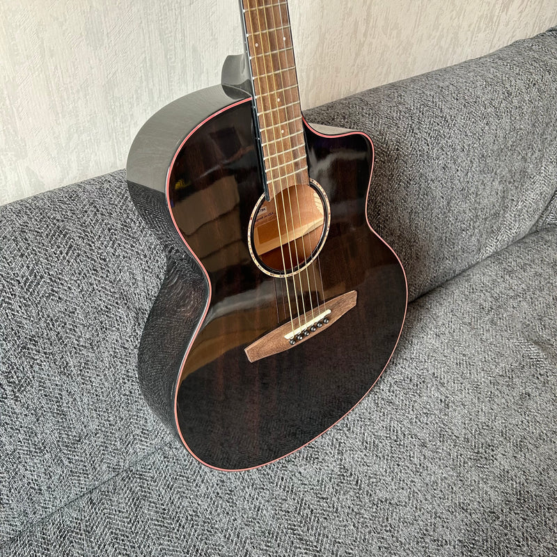 39 Inch Solid Mahogany Top Acoustic Guitar (M-F10S-39-TBK)