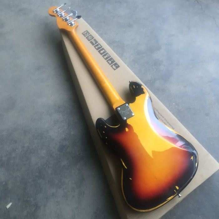 4 Strings Used Style Sunburst Electric Bass Guitar (PHJ-643)