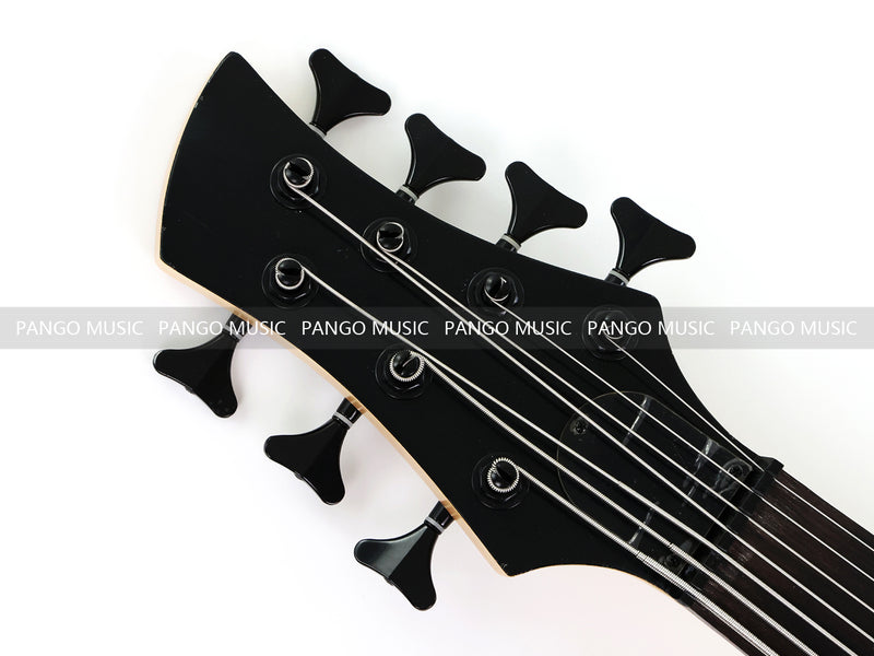 PANGO MUSIC 7-String Fretless Electric Bass Guitar with Gloss Transparent Amber Finish (GKS-047)