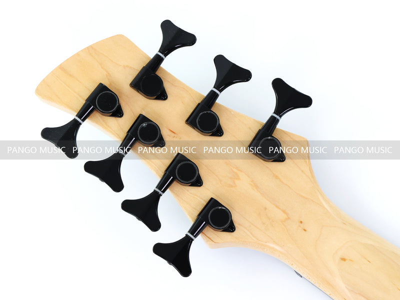 PANGO MUSIC 7-String Fretless Electric Bass Guitar with Gloss Transparent Amber Finish (GKS-047)