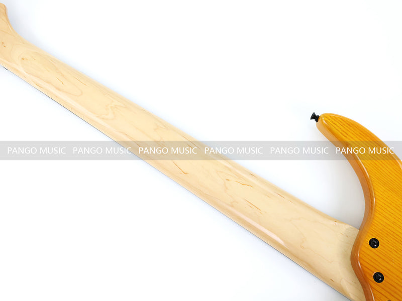 PANGO MUSIC 7-String Fretless Electric Bass Guitar with Gloss Transparent Amber Finish (GKS-047)