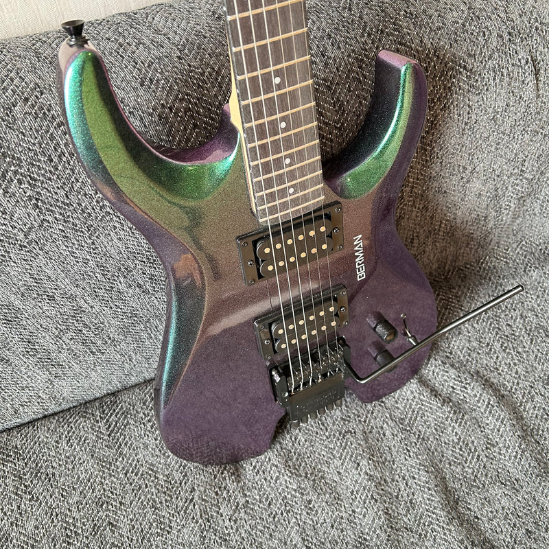 PANGO Music Metallic Sparkling Finish Headless Electric Guitar (PMG-005)