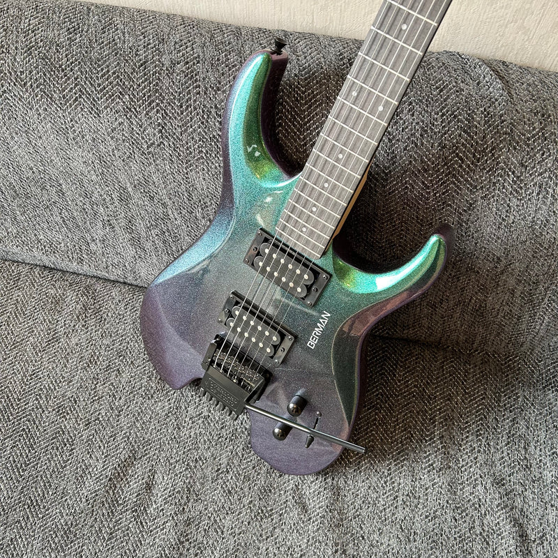 PANGO Music Metallic Sparkling Finish Headless Electric Guitar (PMG-005)