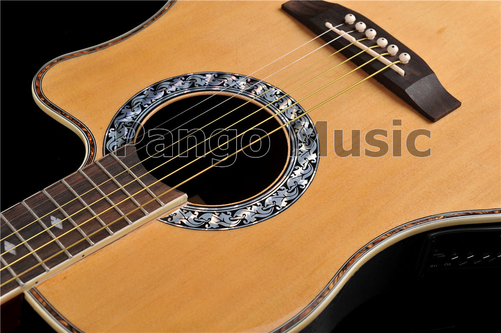 41 Inch Round Back Acoustic Guitar with 4 Sections EQ (PNT-125)