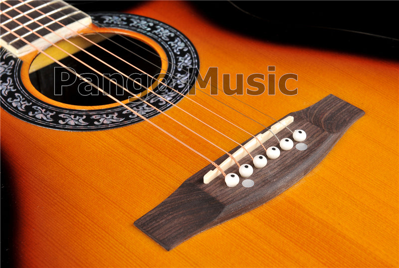 40 Inch Round Back Sunburst Color Acoustic Guitar (PNT-127)