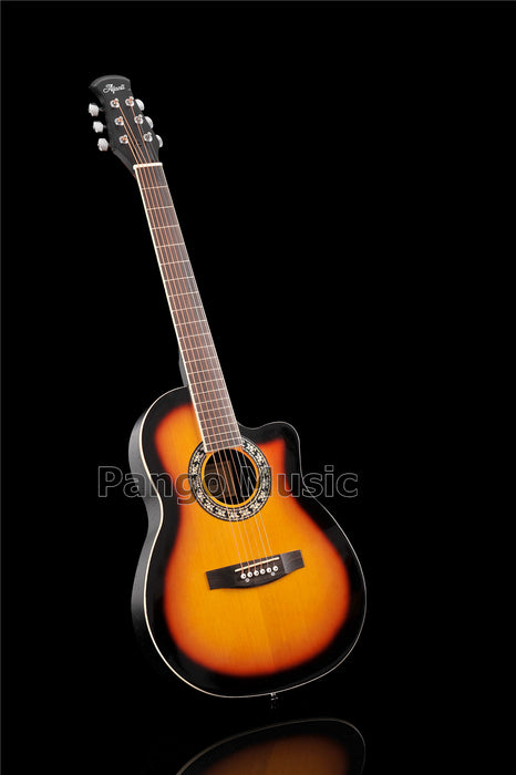 40 Inch Round Back Sunburst Color Acoustic Guitar (PNT-127)