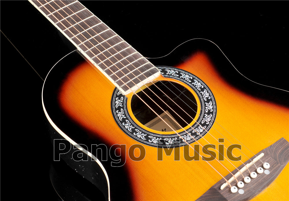 40 Inch Round Back Sunburst Color Acoustic Guitar (PNT-127)