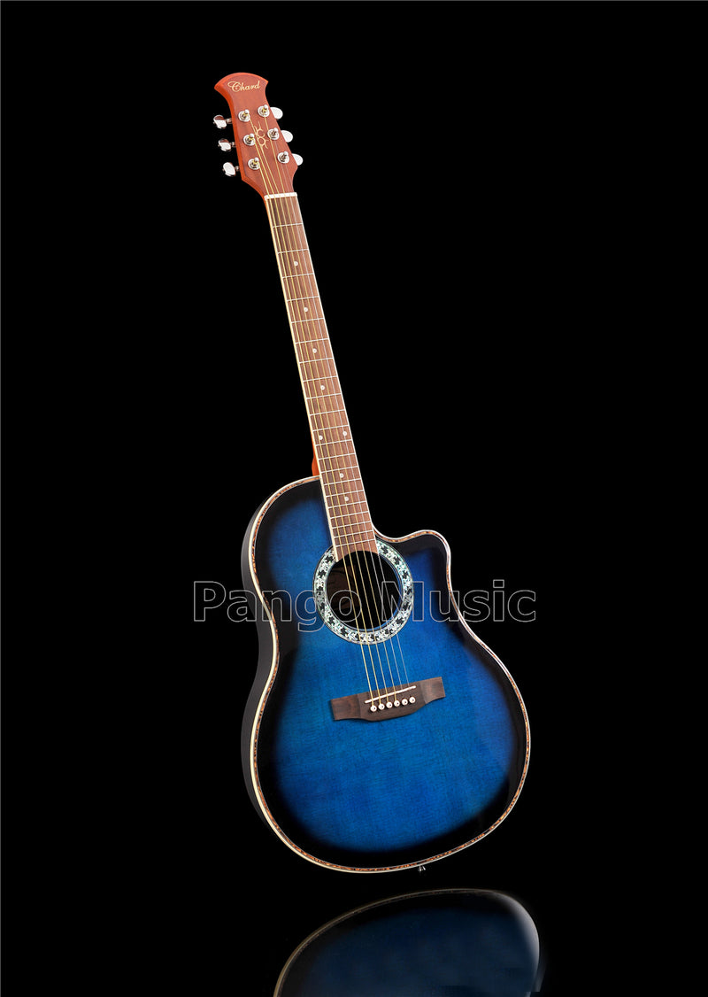 41 Inch Round Back Blue Acoustic Guitar (PNT-133)