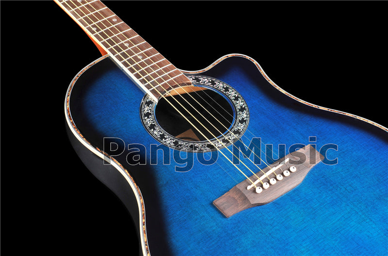 41 Inch Round Back Blue Acoustic Guitar (PNT-133)