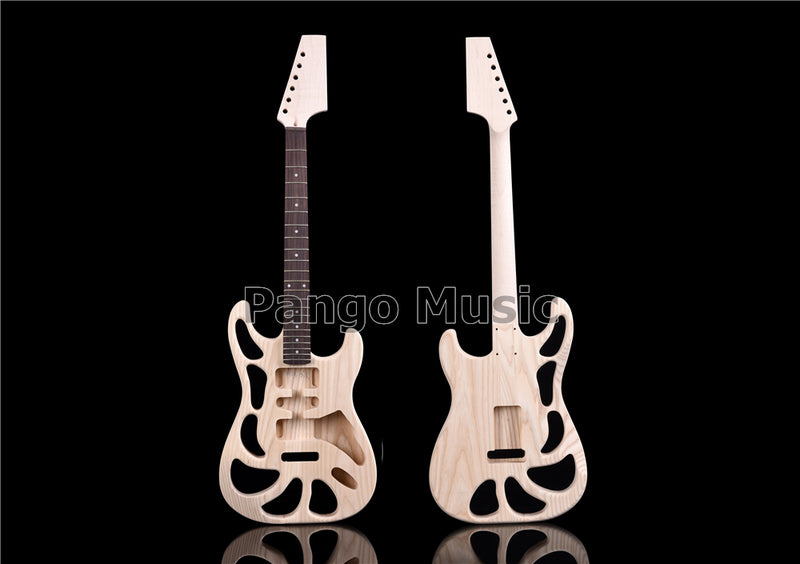 Weight Relief Design Ash Body DIY Electric Guitar Kit (PST-570F, Fast Shipping, Tariff-free)